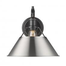 Golden 3306-1W BLK-PW - Orwell 1-Light Wall Sconce in Matte Black with Pewter