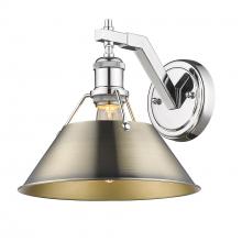 Golden 3306-1W CH-AB - Orwell 1-Light Wall Sconce in Chrome with Aged Brass