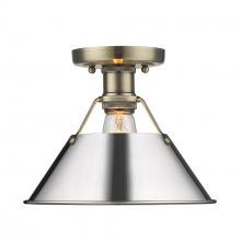 Golden 3306-FM AB-CH - Orwell 1-Light Flush Mount in Aged Brass with Chrome