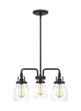 Generation Lighting 3114503-112 - Belton transitional 3-light indoor dimmable ceiling chandelier pendant light in midnight black finis