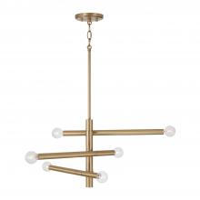 Capital 451261AD - 6-Light Modern Sputnik Chandelier in Aged Brass