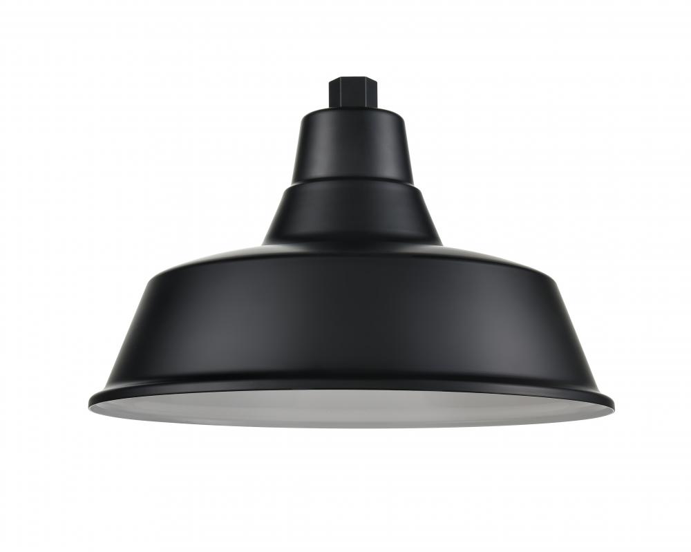 R Series 1-Light Classic Warehouse Shade Satin Black