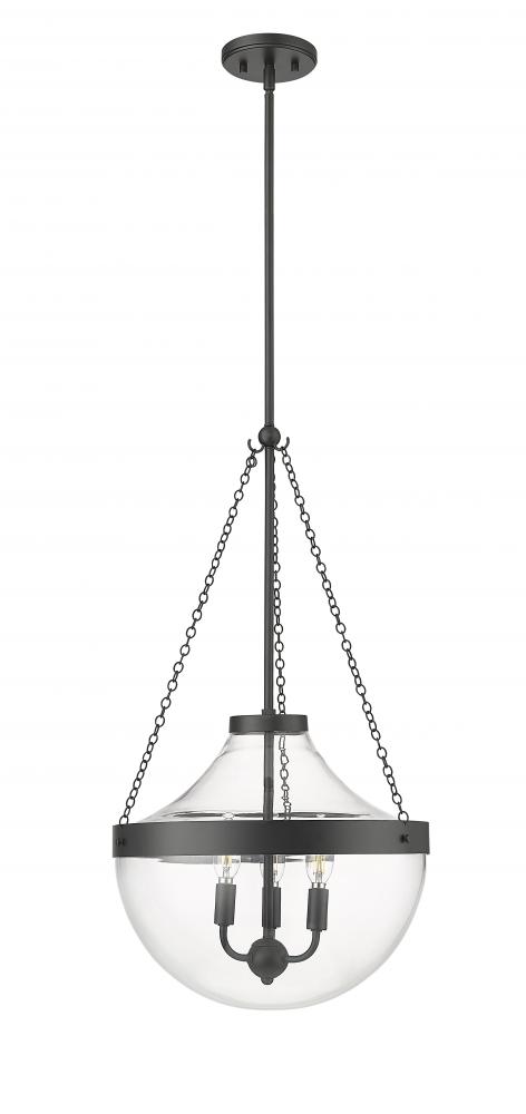 Clarra 3-Light Pendant light Matte Black