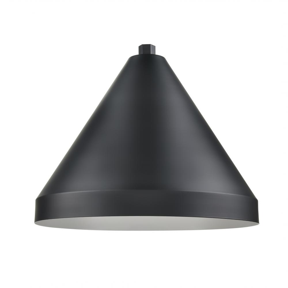 R Series 1-Light Cone Shade Satin Black